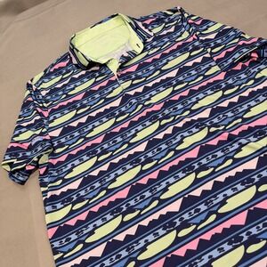 Good Good Golf Men XL Active Performance Polo Shirt Geometric Landscape-7703